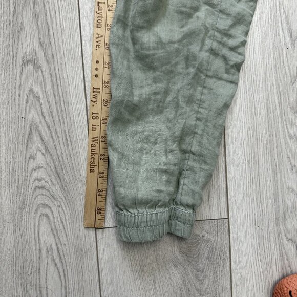 C&C California Women's Jogger Pants Sz S Green Linen Drawstring Pockets Summer - Picture 7 of 8